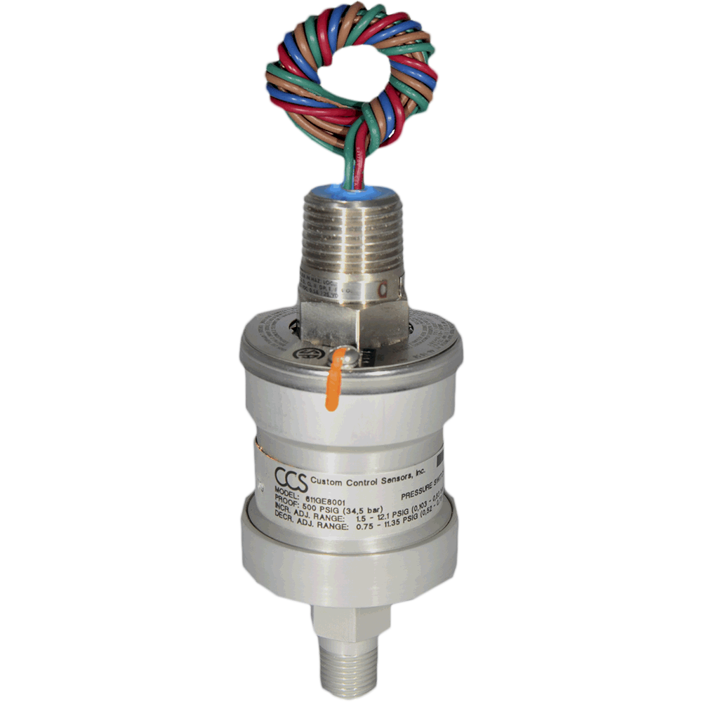 611GZE8101 CCS DUALSNAP Pressure Switch, Hazardous Area, 1/4" NPT SST Port & Diaphragm, Viton